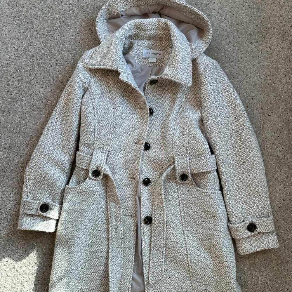 Liz Claiborne Pea Coat, Wool blend. Excellent condition